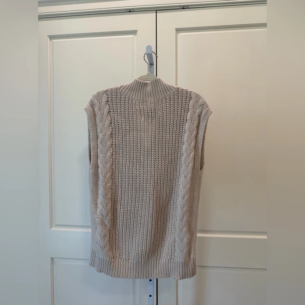 Pistola Revolve Kiran oversized sweater vest in ecru color. Size XS - Picture 7 of 8